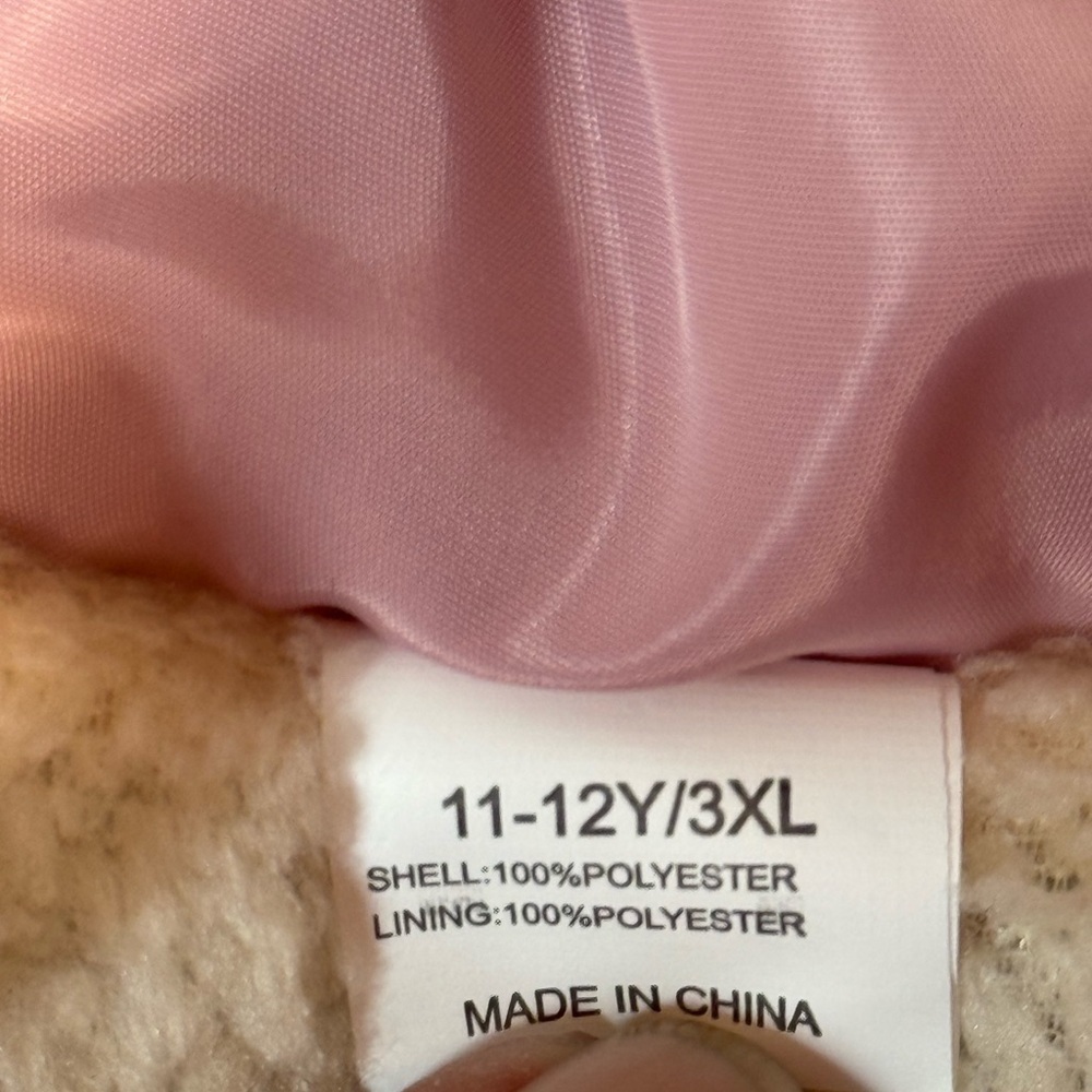 Young Girl's Zip-up with Snap Closured Hooded Pink Puffer Coat Size 3XL NWT - Picture 6 of 13